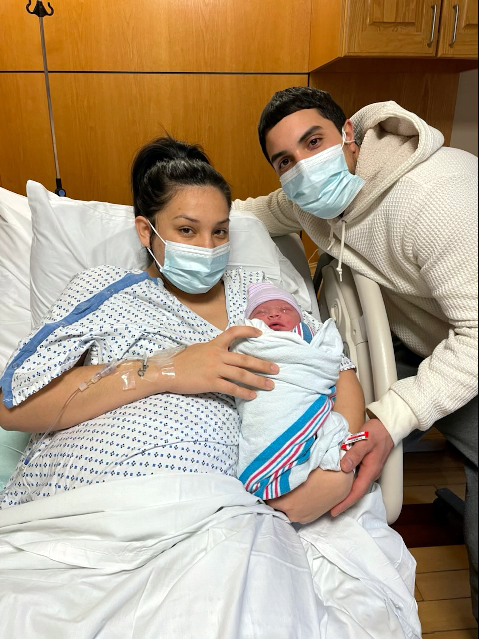 Parents Madeline DeJesus and Joshua Crespo with their baby girl Ariel Ivy Crespo